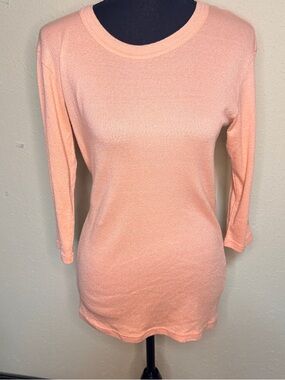 Michael Stars Peach Knit Pullover High Quality Basic Career Office Stretch